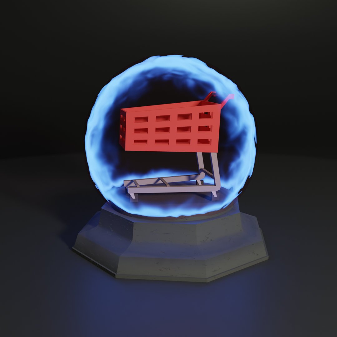 Shopping cart inside forcefield