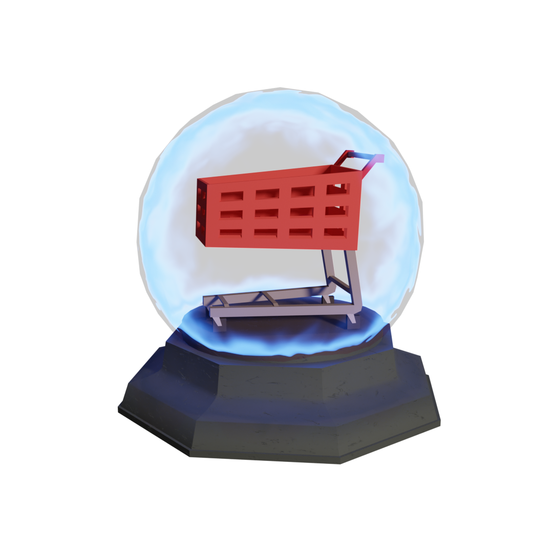 Player with shopping cart portrait photo